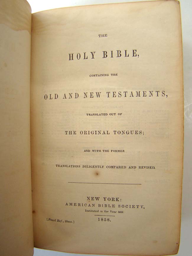 A beautiful Civil War era HOLY BIBLE published in 1858 and owned by Lucy Ann Hubbell. — image 4